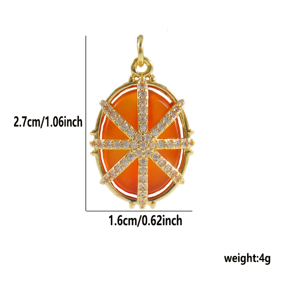 Copper Natural Stone Square Oval Pendant DIY Bracelet Necklace